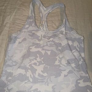 Lululemon Athletica Blue and White Camo Tank Top